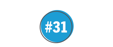 AboutUs-Awards-Icon-No31 A blue circle with a white hashtag and the number 31 inside it.