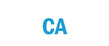AboutUs-Locations-State_CA White background with large blue letters CA in the center.