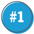 1 A blue circle with a gray outline features the white text #1 in the center, highlighting our top Awards achievement.