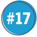 17 A blue circle with a gray outline contains the white text #17 in the center.