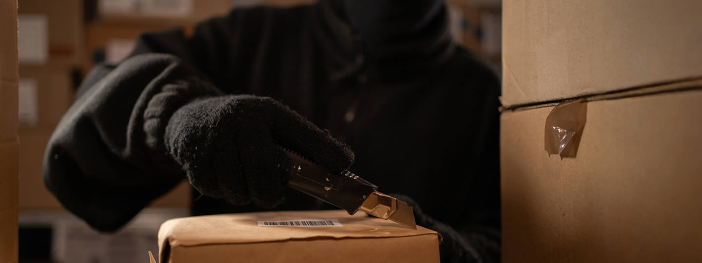 hinting at a storage area. Several boxes are stacked nearby