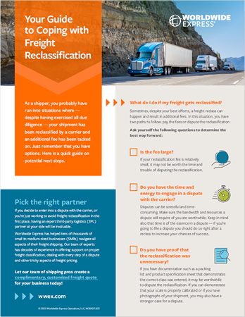 carrying reclassified freight