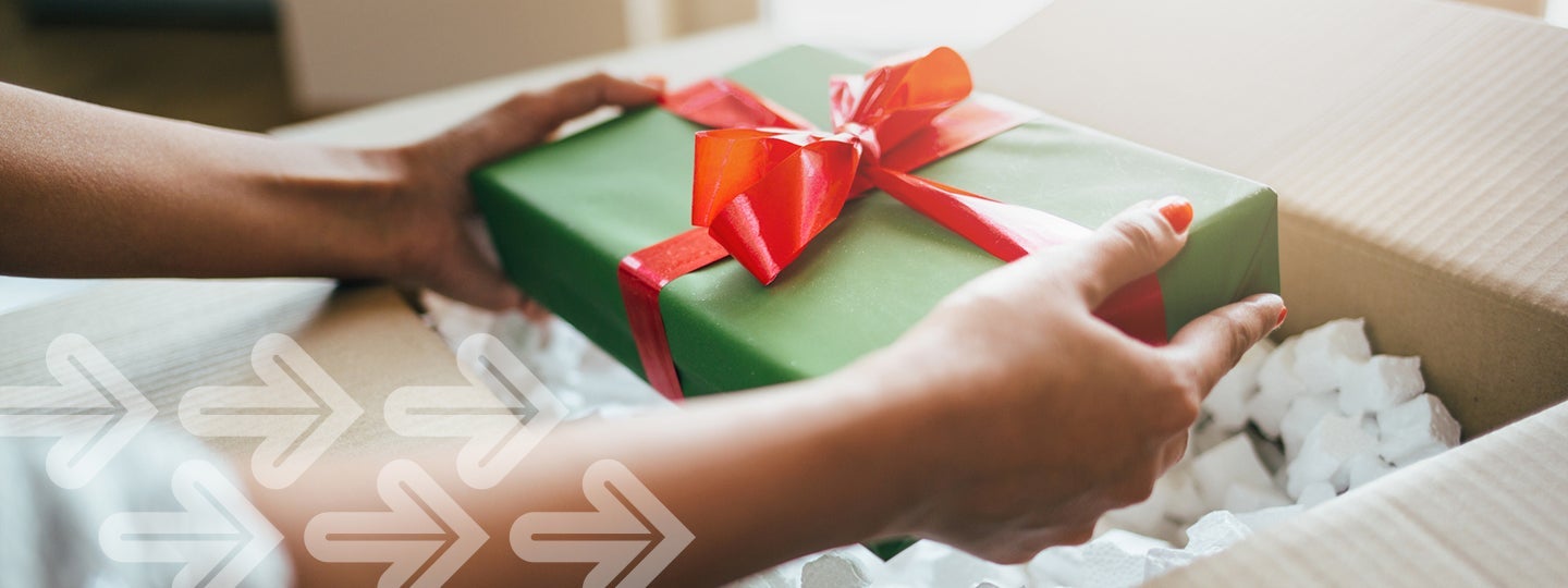 where iconic arrows point from the lower left