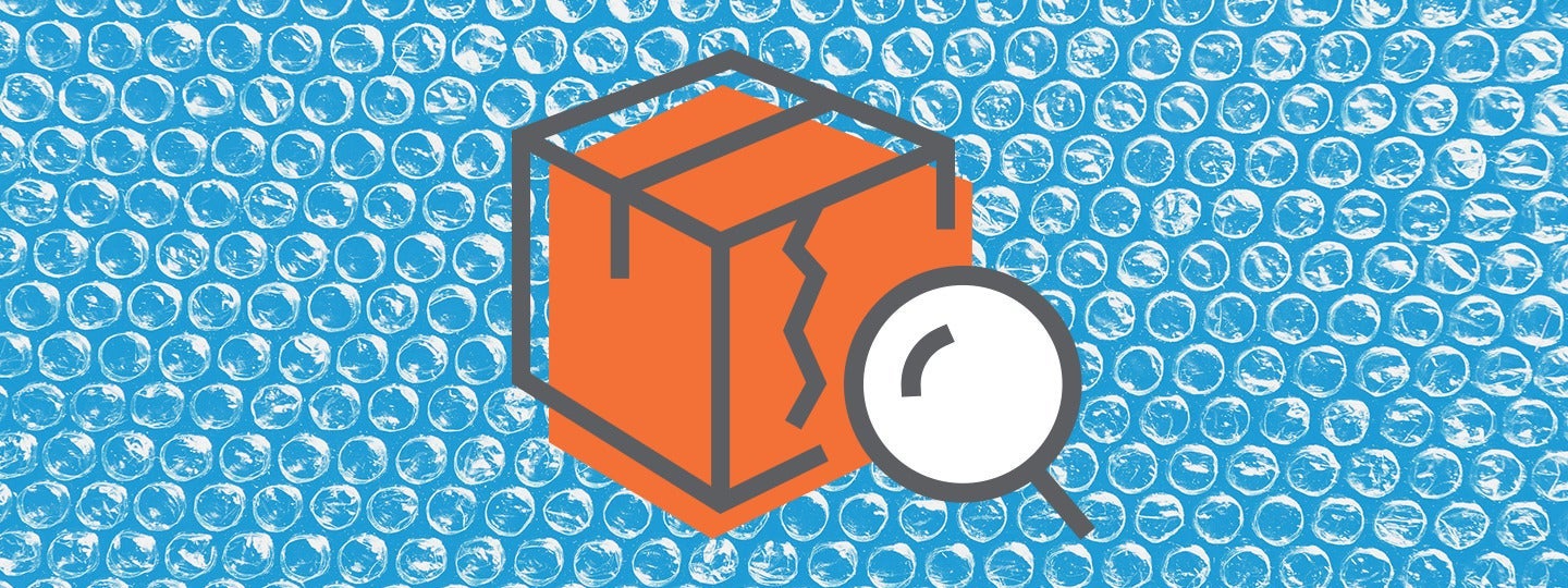 over a blue bubble wrap background