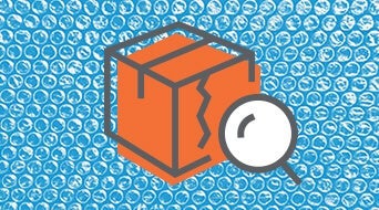 Illustration of an orange box with a crack