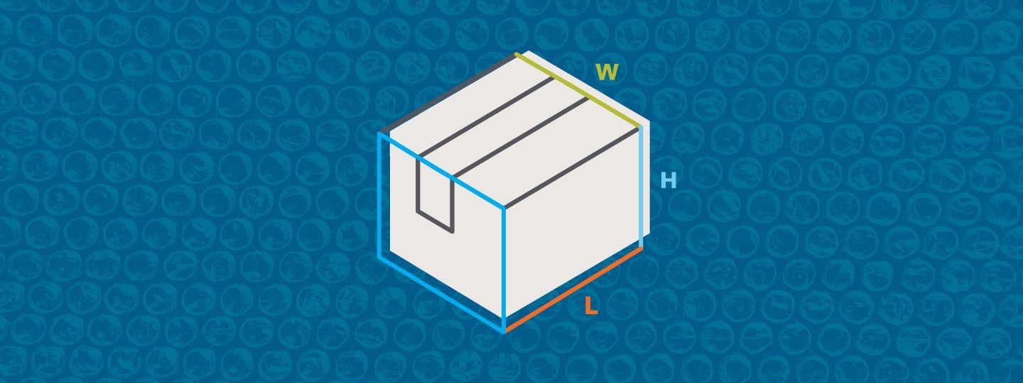 with dimensions marked: length (L) in orange at the base