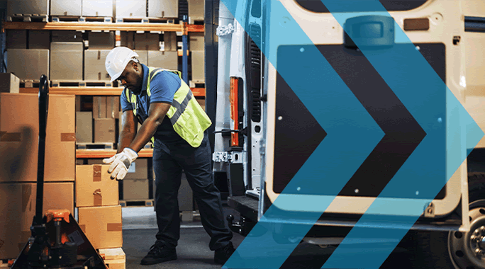 A worker wearing a hard hat